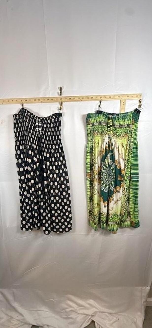 Just Love Womens Strapless Tube Dress Lot 2 Pc L XL Smocked Polka Dot Maxi Skirt